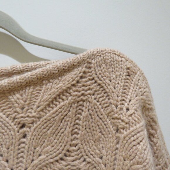 GARNET HILL 100% Recycled Cashmere Chunky Boatneck Sweater XL Oatmeal Soft Girl - Picture 4 of 13